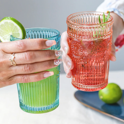 [HH00019755] طقم كوبايات زجاج مزخرف 6 قطع بسعة 385 ملي