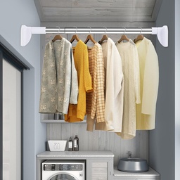 [HH00003308] ماسورة استانليس قابلة لتعديل الطول للستائر وتعليق الملابس متعددة الاستخدام