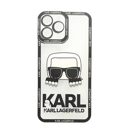 [HH00005046] iPhone 13 Pro Max Silicon Protective Transparent Karl Case
