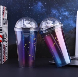 [HH00005283] Space Towers Cup with Straw &amp; Lid 450 ml‎