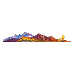 [HH00006812] Sawda Mountain Vinyl Sticker Reusable &amp; Waterproof For Water Bottles