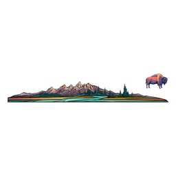 [HH00006870] Bull Mountain Vinyl Sticker Reusable &amp; Waterproof For Water Bottles