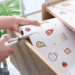 [HH00008805] رول بطانة 2 متر وتربروف برسومات مختلفة للأرفف والأدراج مانعة للانزلاق قابلة للقص والغسيل