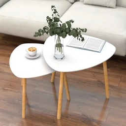 [HH00010638] طقم ترابيزات مودرن قطعتين بمقاسات مختلفة بأرجل سهلة الفك والتركيب لتجديد الديكور
