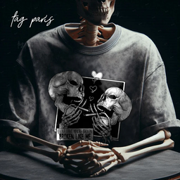 Broken Like Me Oversize T-shirt -Stone Washed -Gray تيشيرت اوفر سايز