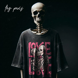 Love is Love Oversize T-shirt -Stone Washed -Gray تيشيرت اوفر سايز