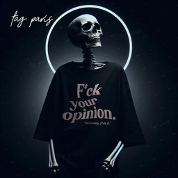 F'ck Your Opinion Oversize T-shirt- Black تيشيرت اوفر سايز