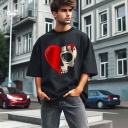 Melt My Heart Oversize T-shirt- Black تيشيرت اوفر سايز