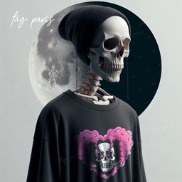 Smoked Heart Oversize T-Shirt- Black تيشيرت اوفر سايز