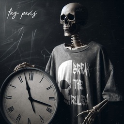 Break The Rules Oversize T-shirt -Stone Washed -Gray تيشيرت اوفر سايز