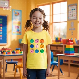 Cute Emojis تيشيرت اطفال قطن باللون الاصفر