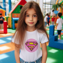 Super Woman تيشيرت اطفال قطن باللون الابيض