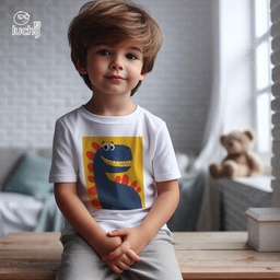 Dino Crew تيشيرت اطفال قطن باللون الابيض