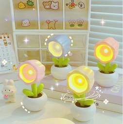 كشاف ووناسة ميني شكل وردة برأس متحركة للمكتب يعمل بالبطارية