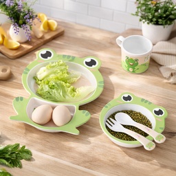 [HH00013553] طقم طعام للاطفال 5 قطع شكل ضفدع