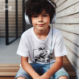 Satoru Gojo تيشيرت اطفال قطن باللون الابيض