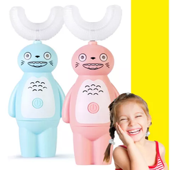 [HH00015052] U فرشة أسنان كهربائية للأطفال بتصميم كرتوني على شكل حرف