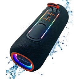 [HH00016147] سبيكر مكبر للصوت وتربروف لاسلكي بقدرة 20 وات مع إضاءة ليد - بطارية 3000 ملي امبير