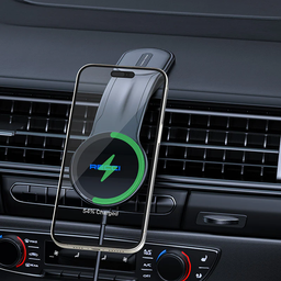 [HH00016152] حامل موبايل مغناطيسي بشاحن لاسلكي بقوة 15 واط - قابل للطي